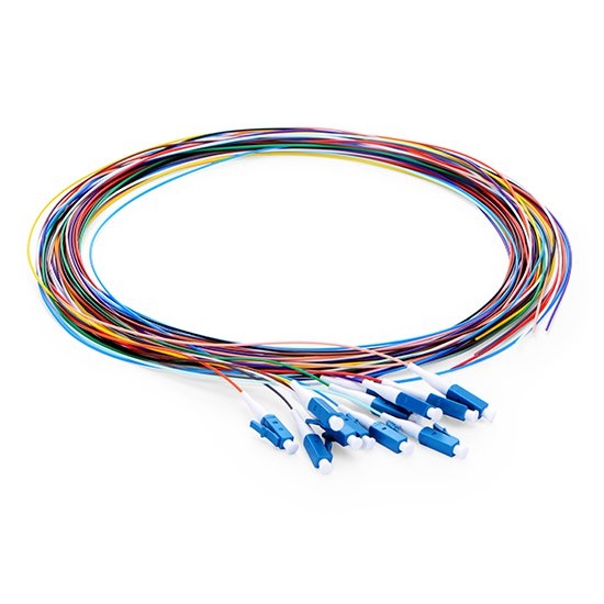 OS2 LC UPC 12 Fibers Unjacketed Color-Coded 0.9mm Pigtail