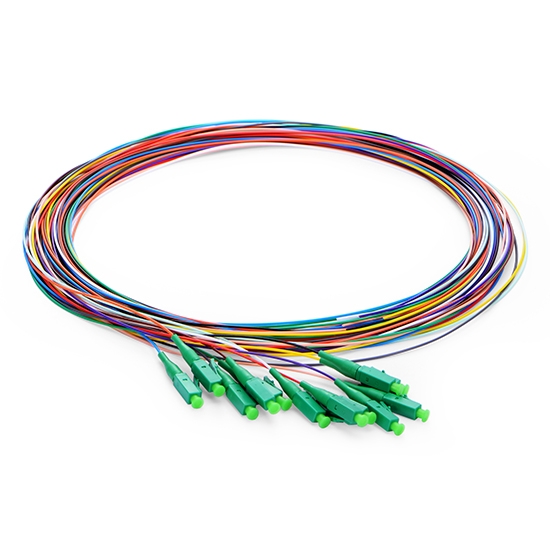 OS2 LC APC 12 Fibers Unjacketed Color-Coded 0.9mm Pigtail