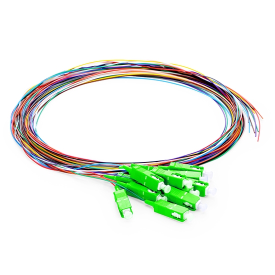 OS2 SC APC 12 Fibers Unjacketed Color-Coded 0.9mm Pigtail